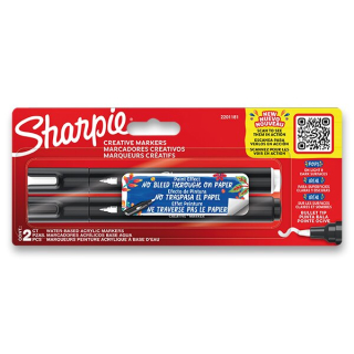 Akrylový popisovač Sharpie acrylic maker bullet - černá a bílá