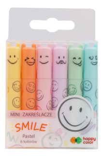 Zvýrazňovače 6 ks pastel SMILE